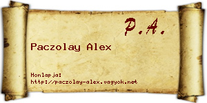 Paczolay Alex névjegykártya