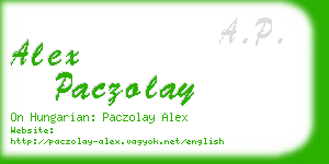 alex paczolay business card